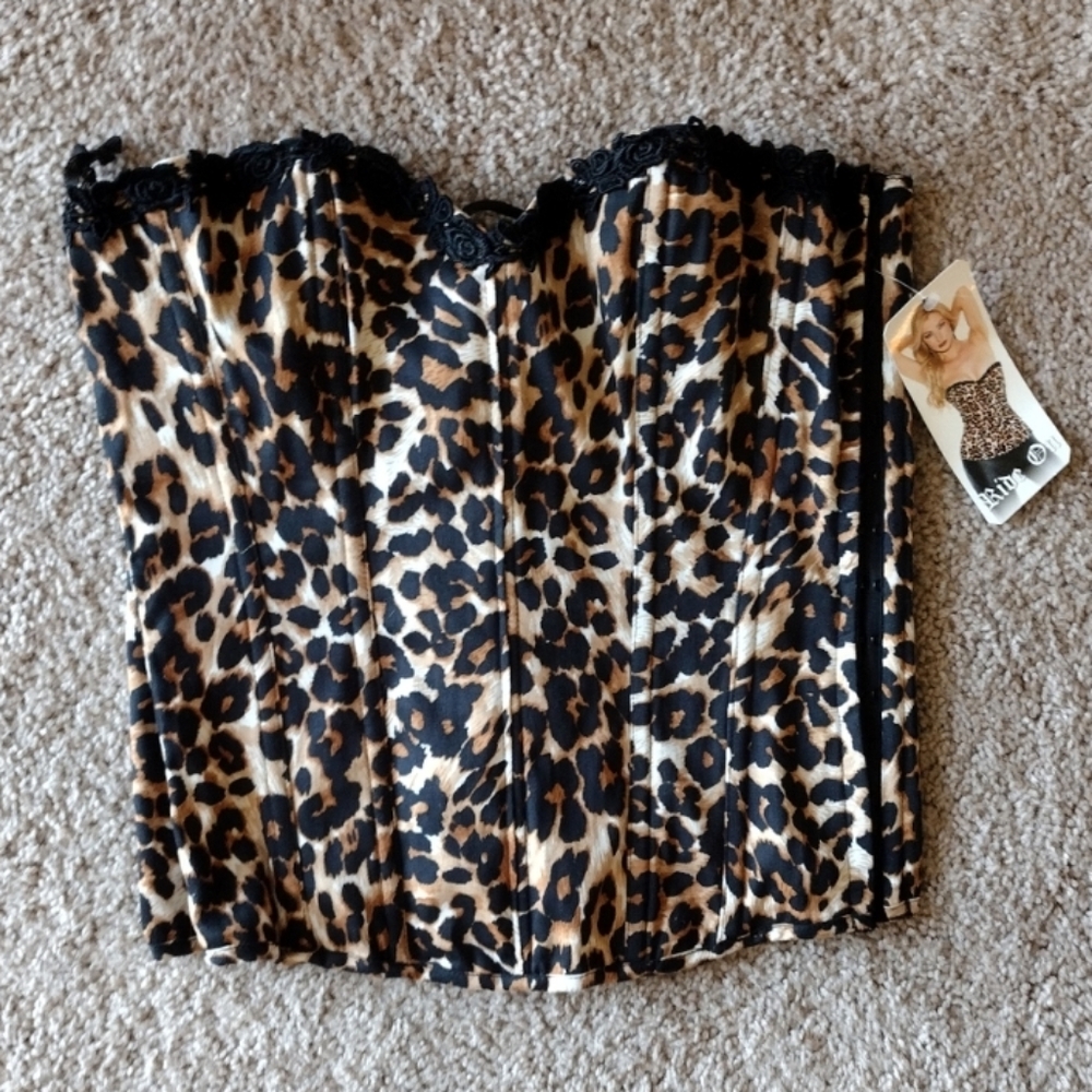 Shirley Of Hollywood Ride On Leopard Corset Style Top